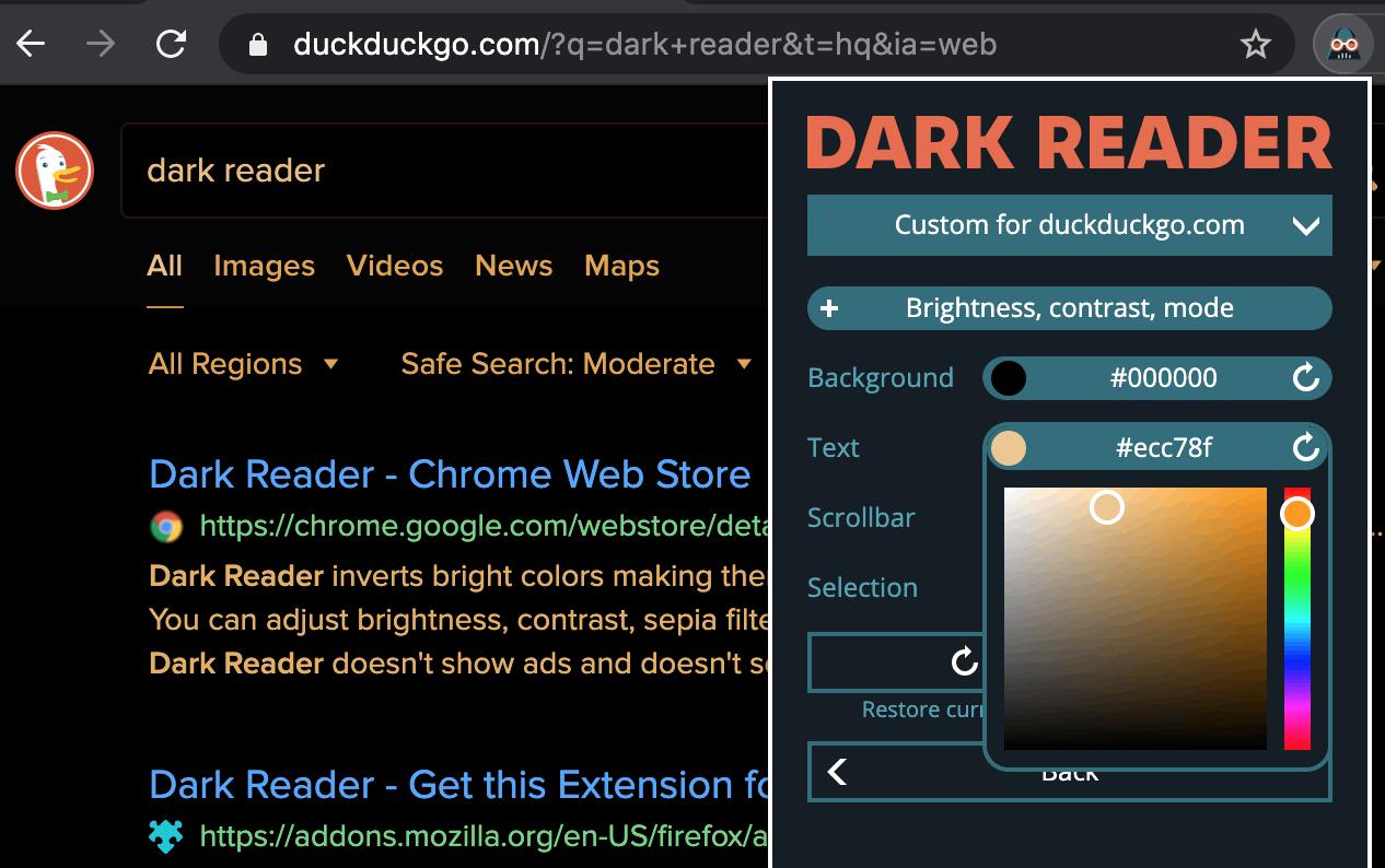 dark reader extension