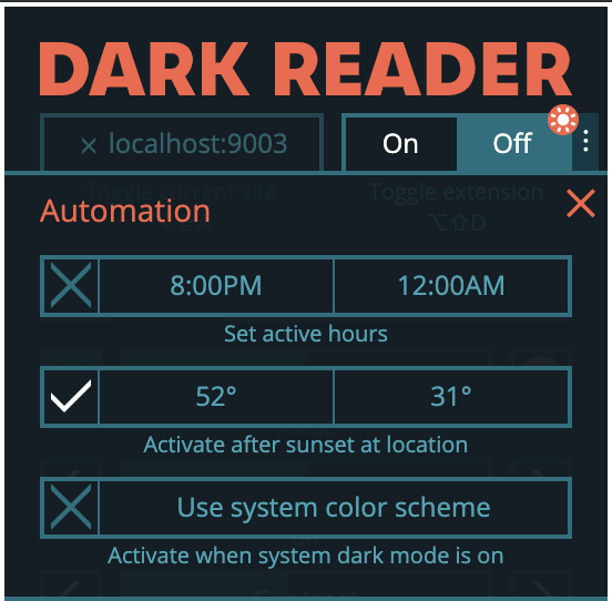 dark reader extention