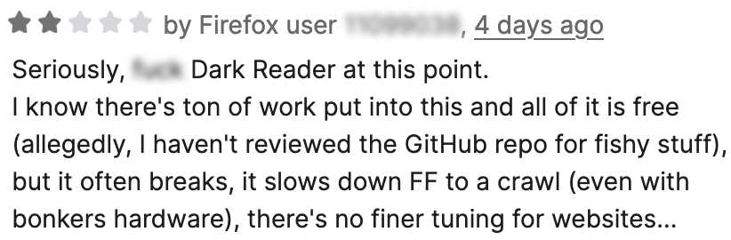 Firefox user review