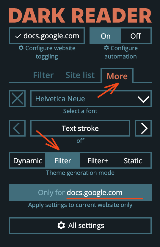 Fix for Google Docs