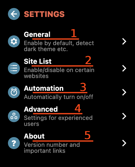 Custom site settings